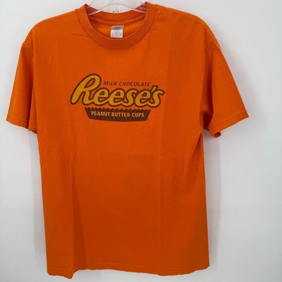 Reese’s Men’s LG Orange Graphic T-Shirt Alstyle Milk Chocolate Peanut Butter Cup - Picture 1 of 6